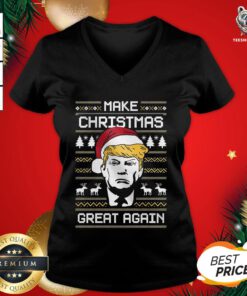 Nice Donald Trump Santa Make Christmas Great Again Ugly 2020 V-neck - Design By Teeshirtbear.com