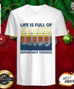 Nice Golf Life Is Full Of Important Choices Vintage V-neck - Design By Teeshirtbear.com