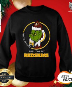 Nice I Hate People But I Love My Washington Redskins Grinch Sweatshirt - Design By Teeshirtbear.com