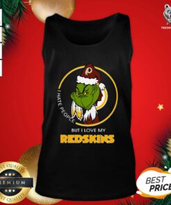 Nice I Hate People But I Love My Washington Redskins Grinch Tank Top - Design By Teeshirtbear.com