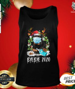 Nice Rottweiler Face Mask Bye Bye Covid-19 2020 Merry Christmas Tank Top - Design By Teeshirtbear.com
