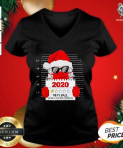 Santa Face Mask 2020 One Star Very Bad Would Not Recommend V-neck - Design By Teeshirtbear.com