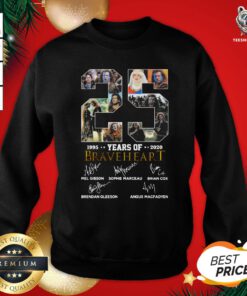 Official 25 Years Of 1995-2020 Braveheart Signatures Sweatshirt - Design By Teeshirtbear.com