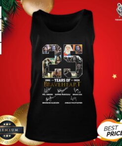 Official 25 Years Of 1995-2020 Braveheart Signatures Tank Top - Design By Teeshirtbear.com