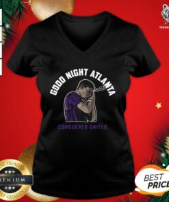 Official Good Night Atlanta Conquered United V-neck - Design By Teeshirtbear.com