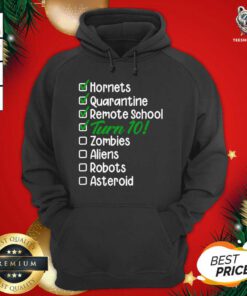 Hornets Quarantine Remote School Zombie Aliens Robots 10th Birthday Hoodie - Design By Teeshirtbear.com
