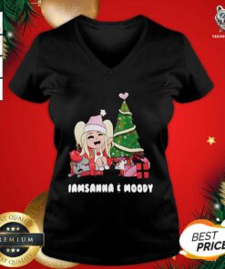 I Am Sanna And Moody Christmas V-neck - Design By Teeshirtbear.com