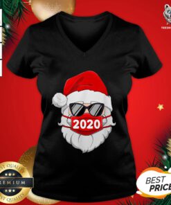 Official Santa With Face Mask Christmas V-neck - Design By Teeshirtbear.com