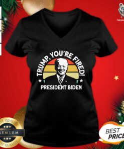 Official Trump You’re Fired President Biden Vintage Retro V-neck - Design By Teeshirtbear.com