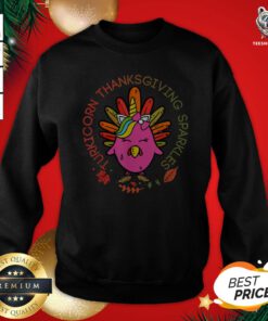 Official Unicorn Turkey Thanksgiving Sparkles Sweatshirt- Design by T-shirtBear.com