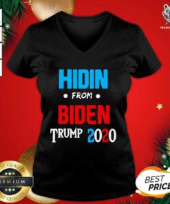 Hidin From Biden V-neck - Design By Teeshirtbear.com