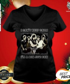 Original I Can’t Keep Calm I’m A Bon Jovi Fan V-neck - Design By Teeshirtbear.com