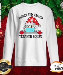 Original Merry And Masked Teacher Squad Sweatshirt - Design By Teeshirtbear.com