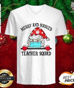 Original Merry And Masked Teacher Squad V-neck - Design By Teeshirtbear.com