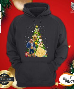Perfect Beauty And The Beast Christmas Tree Hoodie - Design By Teeshirtbear.com