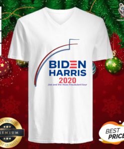 Perfect Biden Harris 2020 Joe And The Hose Fraudulent Tour V-neck - Design By Teeshirtbear.com