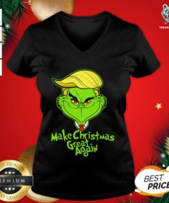 Perfect Grinch Trump Make Christmas Great Again V-neck - Design By Teeshirtbear.com