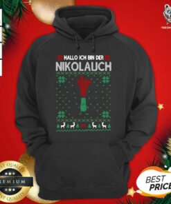 Perfect Hallo Merry Christmas Hallo Ich Bin Der Nikolaus Hoodie - Design By Teeshirtbear.com