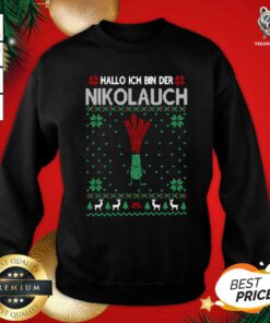 Perfect Hallo Merry Christmas Hallo Ich Bin Der Nikolaus Sweatshirt - Design By Teeshirtbear.com