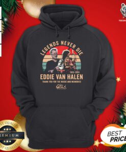 Perfect Legends Never Die Eddie Van Halen Thank You For The Memories Vintage Hoodie - Design By Teeshirtbear.com