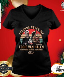 Perfect Legends Never Die Eddie Van Halen Thank You For The Memories Vintage V-neck - Design By Teeshirtbear.com