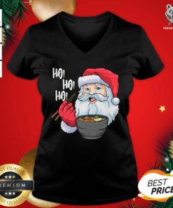 Perfect Santa Eating Hohoho Christmas V-neck- Design by T-shirtBear.com