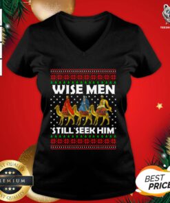 Perfect Wise Men Still Seek Him Ugly Christmas Sweater V-neck - Design By Teeshirtbear.com