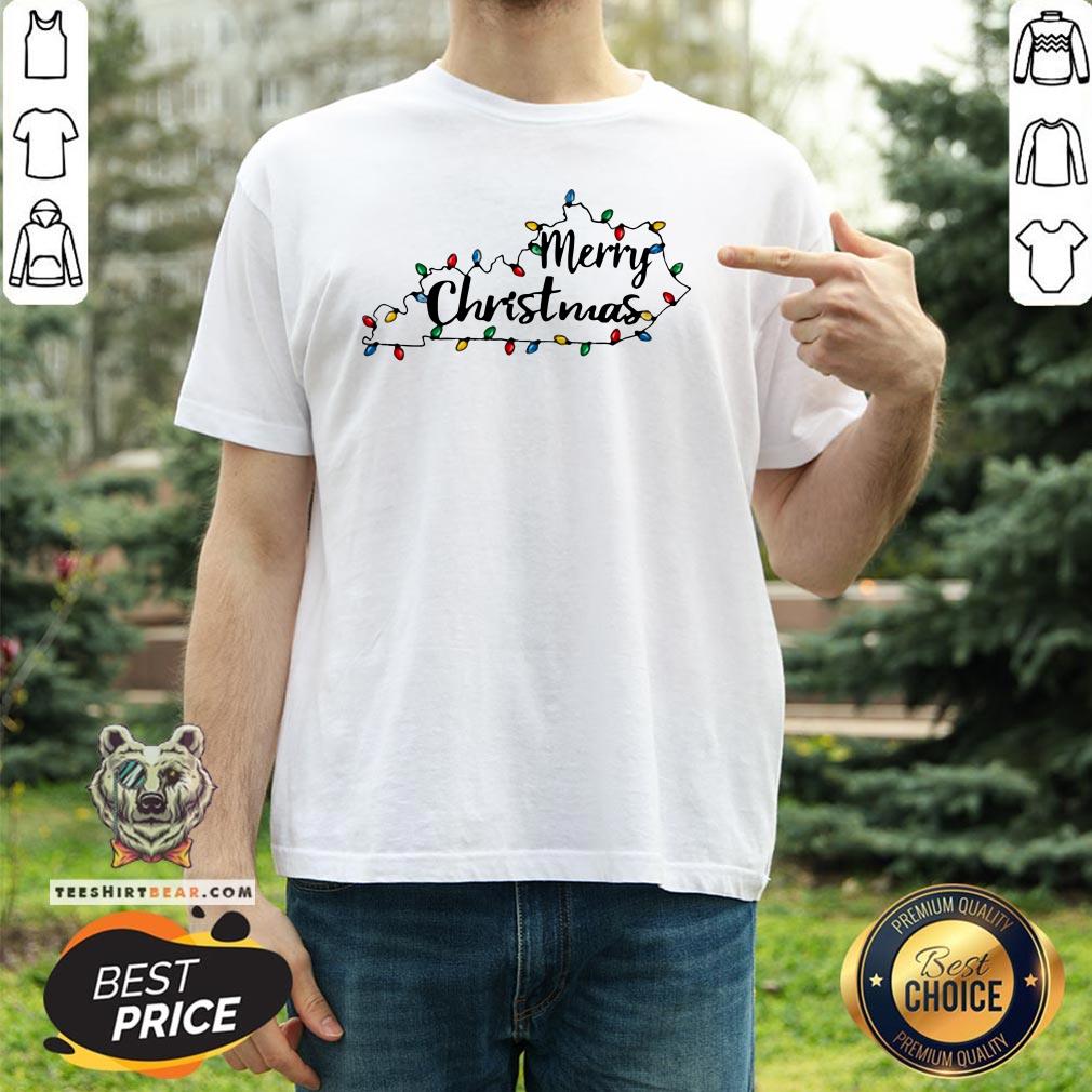 Premium Kentucky Merry Christmas Light Shirt - Design By Teeshirtbear.com