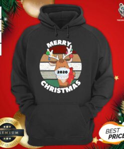 Merry Christmas 2020 Reindeer Wear Mask Vintage Hoodie - Design By Teeshirtbear.com