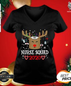 Premium Nurse Squad 2020 Merry Christmas V-neck - Design By Teeshirtbear.com