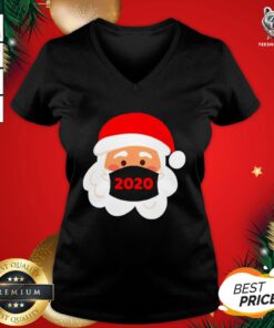 Premium Santa Claus Wearing Face Mask 2020 Christmas V-neck - Design By Teeshirtbear.com