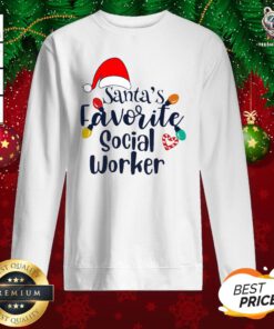 Premium Santa’s Favorite Social Worker Christmas Sweatshirt - Design By Teeshirtbear.com