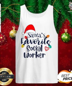 Premium Santa’s Favorite Social Worker Christmas Tank Top - Design By Teeshirtbear.com