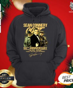 Premium Sean Connery 007 90th Anniversary 1930 2020 Signature Hoodie - Design By Teeshirtbear.com