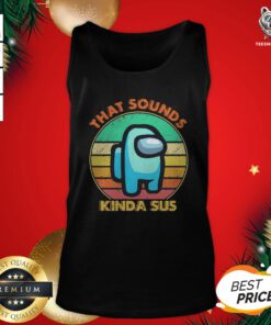 Premium Vintage Retro Among Us That Sounds Kinda Sus Tank Top- Design by T-shirtBear.com
