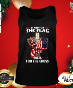 Pretty American Stand For The Flag Kneel Dot The Cross Tank Top - Design By Teeshirtbear.com
