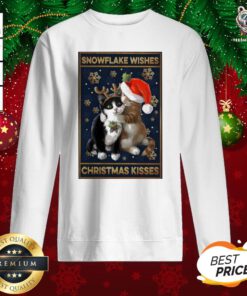 Pretty Cats Snowflake Wishes Christmas Kisses Sweatshirt - Design By Teeshirtbear.com