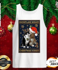 Pretty Cats Snowflake Wishes Christmas Kisses Tank Top - Design By Teeshirtbear.com