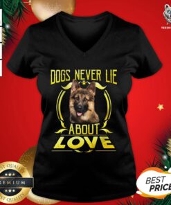 Pretty Dogs Never Lie About Love V-neck - Design By Teeshirtbear.com