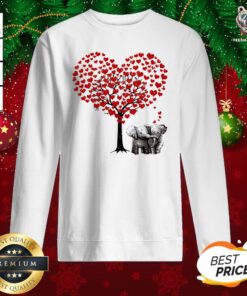 Pretty Elephant Heart Tree Sweatshirt - Design By Teeshirtbear.com