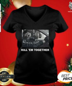 Horror Michael And Jason Voorhees Kill ’em Together V-neck - Design By Teeshirtbear.com