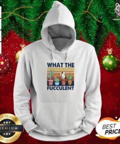 Pretty What The Fucculent Cat Vintage Retro Hoodie - Design By Teeshirtbear.com