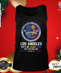 Top Los Angeles California Lakers Dodgers Los Angeles City Of Champions First Time Since 1988 Tank Top - Design By Teeshirtbear.com