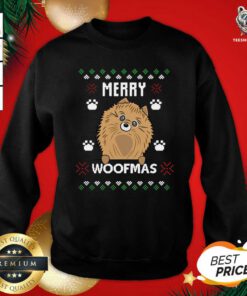 Merry Christmas Woofmas Pomeranian Dog Gift Ugly Christmas Sweatshirt - Design By Teeshirtbear.com
