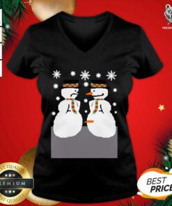 Top Snowman Nose Thief Ugly Christmas V-neck - Design By Teeshirtbear.com
