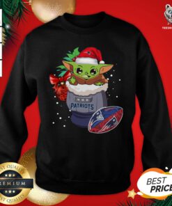 Wonderful New England Patriots Christmas Baby Yoda Star Wars Funny Happy NFL Sweatshirt- Design by T-shirtBear.com