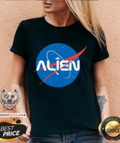 Alien NASA Explorer V-neck - Design By Teeshirtbear.com