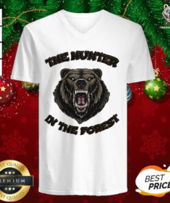 Bear The Hunter In The Forest V-neck - Design By Teeshirtbear.com