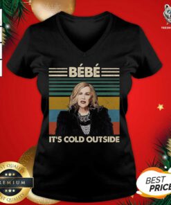 Bebe It’s Cold Outside Vintage V-neck - Design By Teeshirtbear.com