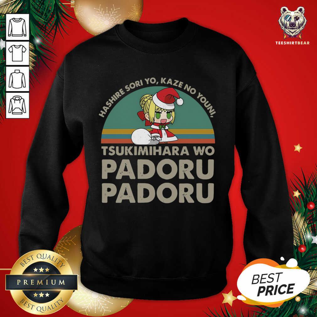 Hashire Sori Yo Kaze No Youni Tsukimihara Wo Padoru Padoru Vintage Sweatshirt - Design By Teeshirtbear.com Hashire Sori Yo Kaze No Youni Tsukimihara Wo Padoru Padoru Vintage Sweatshirt - Design By Teeshirtbear.com